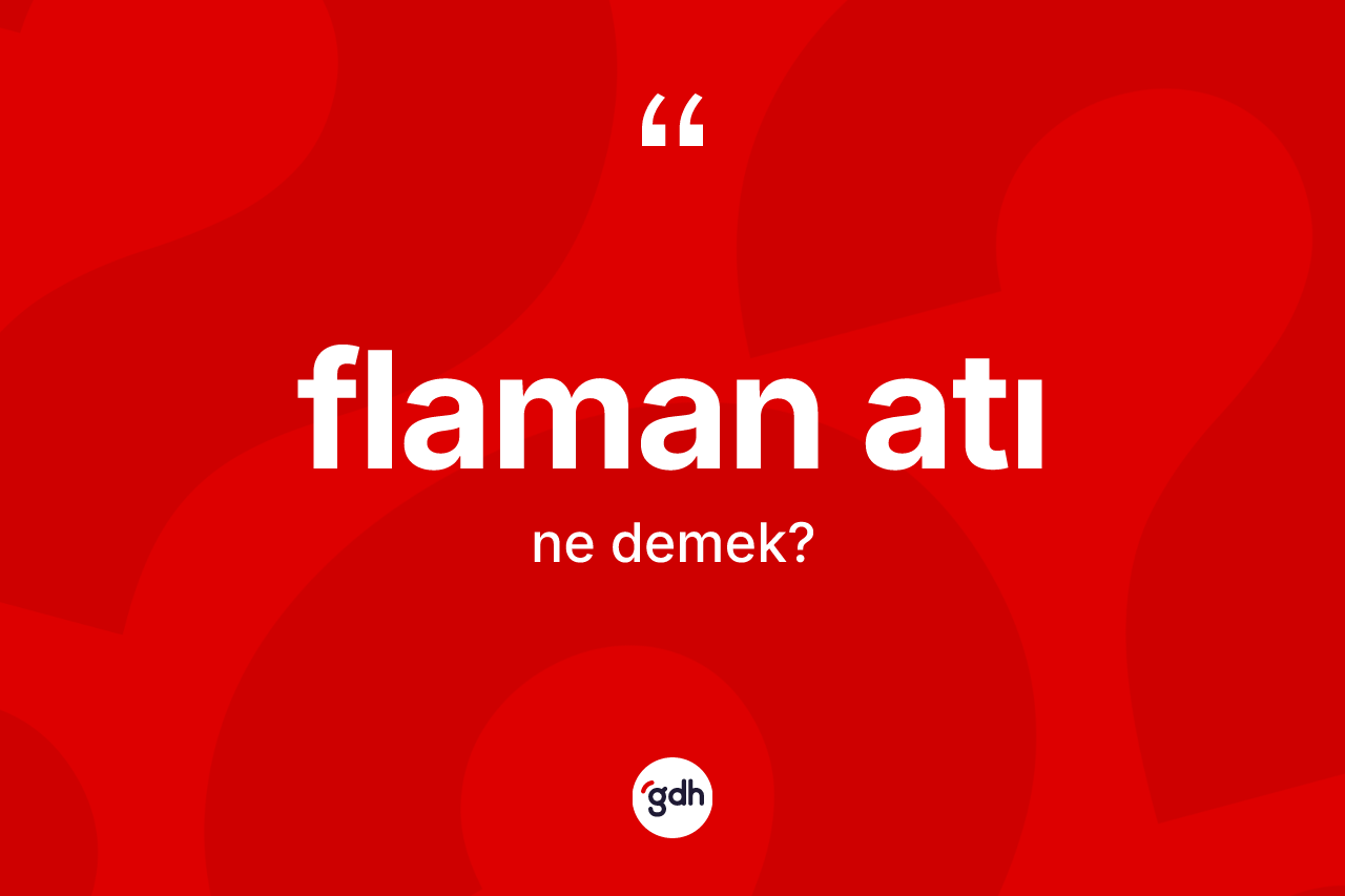 Flaman atı kelimesinin tanımı nedir? Flaman atının TDK'ya göre anlamı nedir?