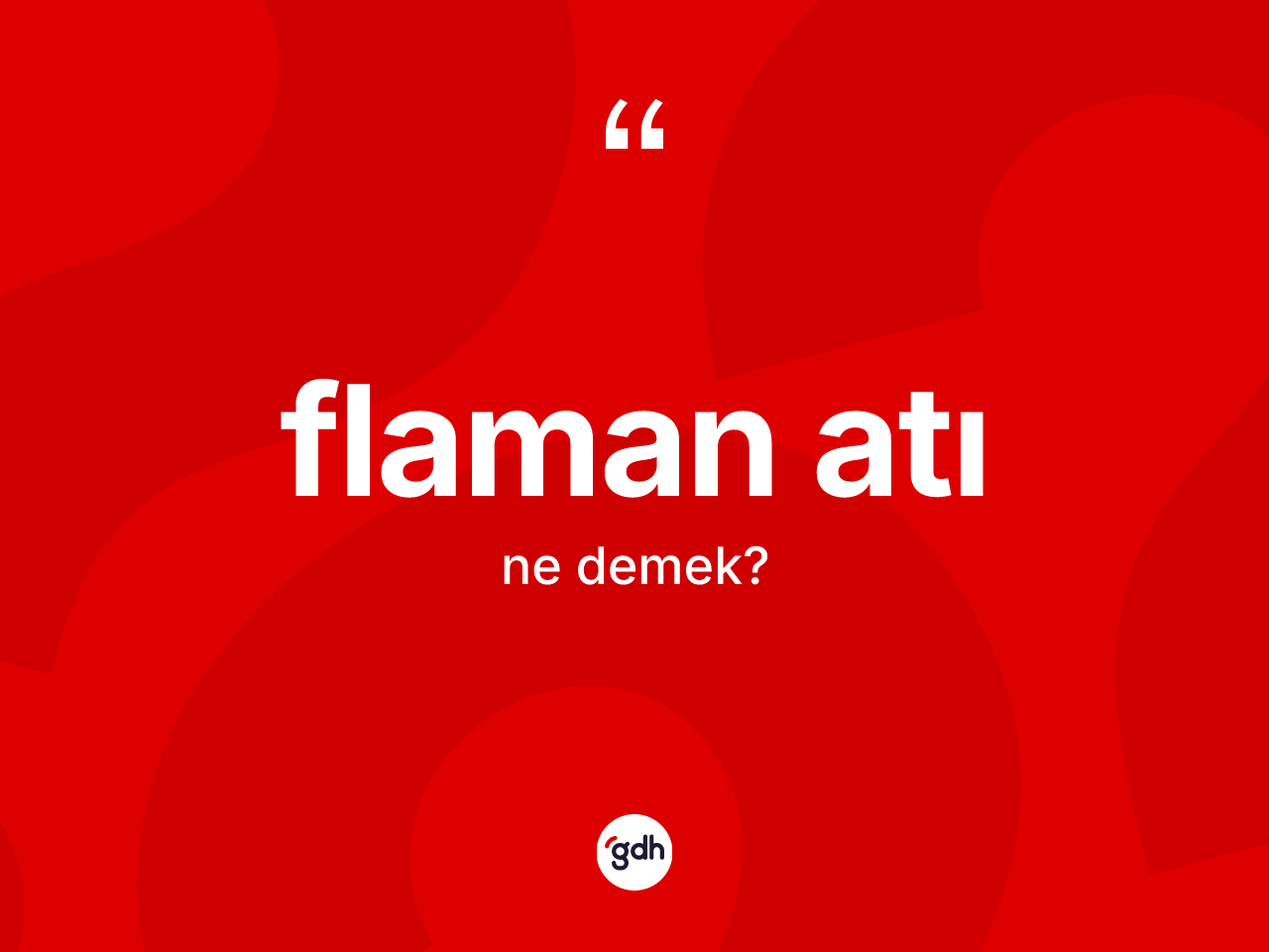 Flaman atı kelimesinin tanımı nedir? Flaman atının TDK'ya göre anlamı nedir?