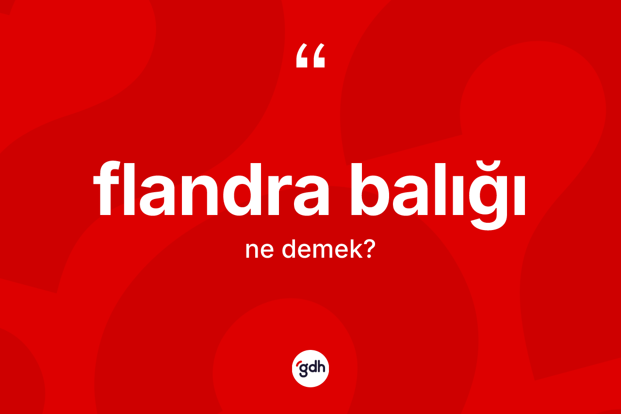 Flandra balığı kelimesinin tanımı nedir? Flandra balığının TDK'ya göre anlamı nedir?