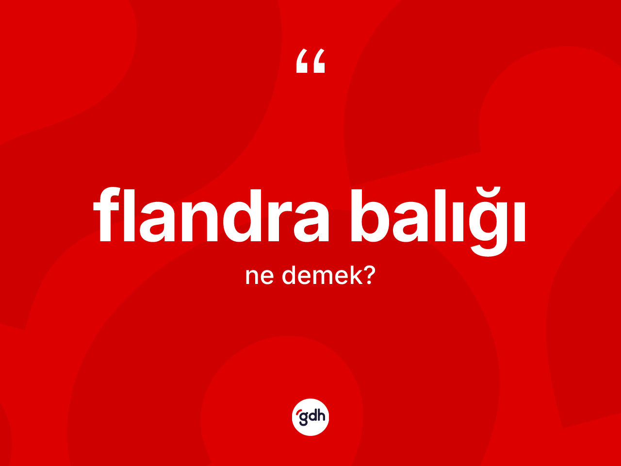 Flandra balığı kelimesinin tanımı nedir? Flandra balığının TDK'ya göre anlamı nedir?