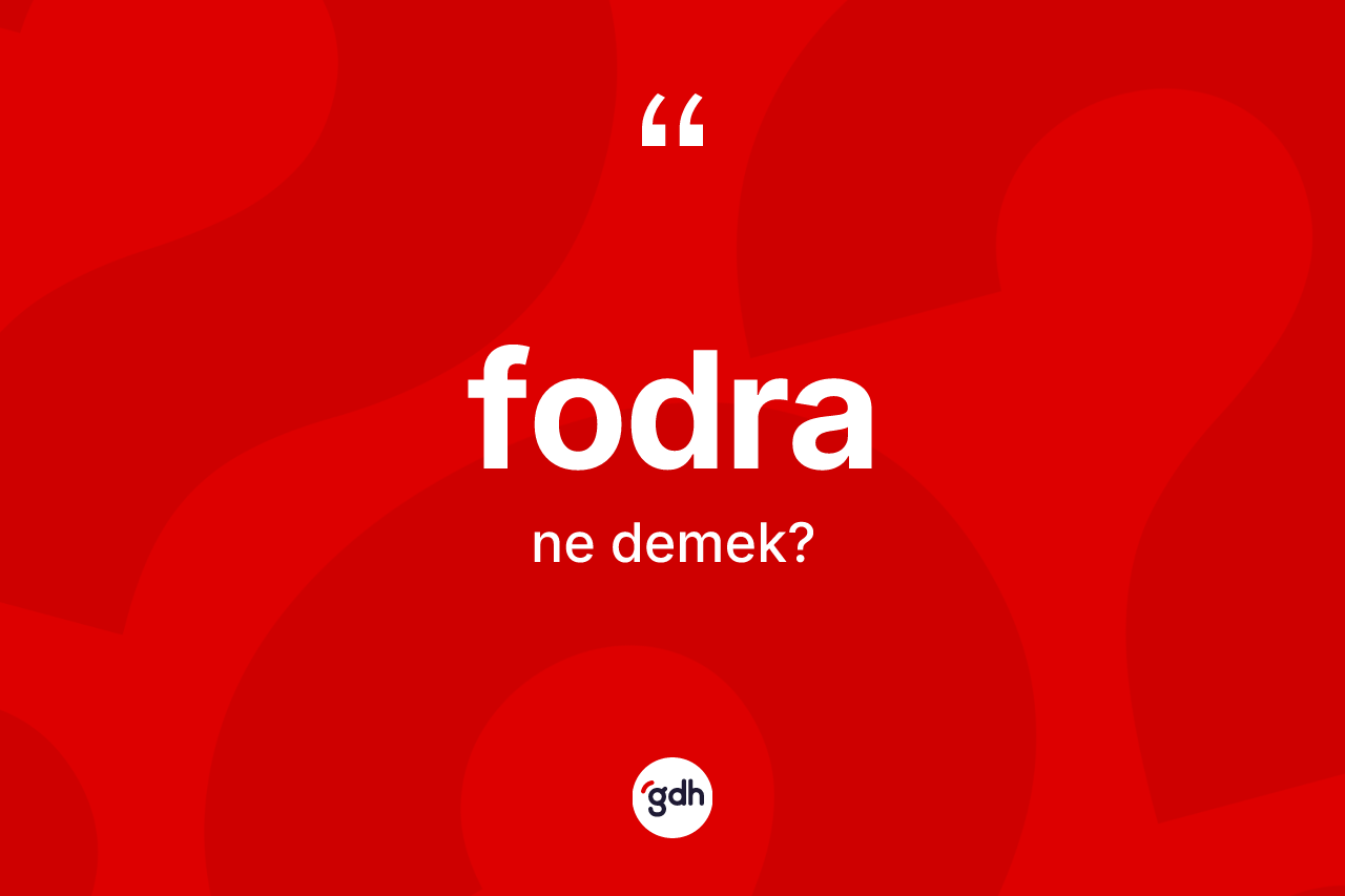 Fodra kelimesinin anlamı nedir? Fodranın TDK'ya göre anlamı nedir?