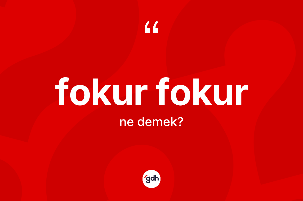 Fokur fokur kelimesinin tanımı nedir? Fokur fokurun sözlükteki anlamı nedir?