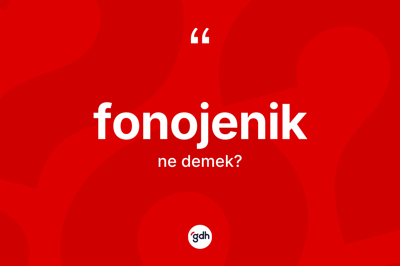 Fonojenik kelimesinin tanımı nedir? Fonojenik kelimesinin kaç farklı anlamı var?