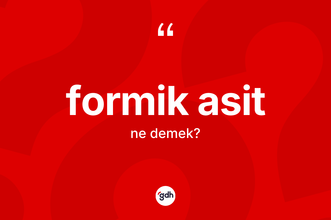 Formik asit kelimesinin tanımı nedir?