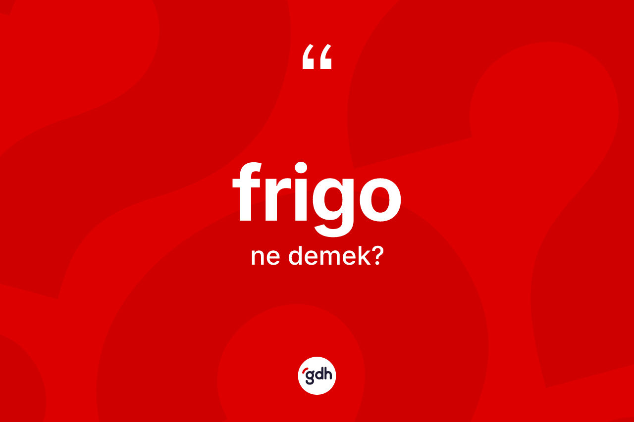 Frigo kelimesinin sözlükteki tanımı nedir? Frigo kelimesinin TDK anlamı nedir?