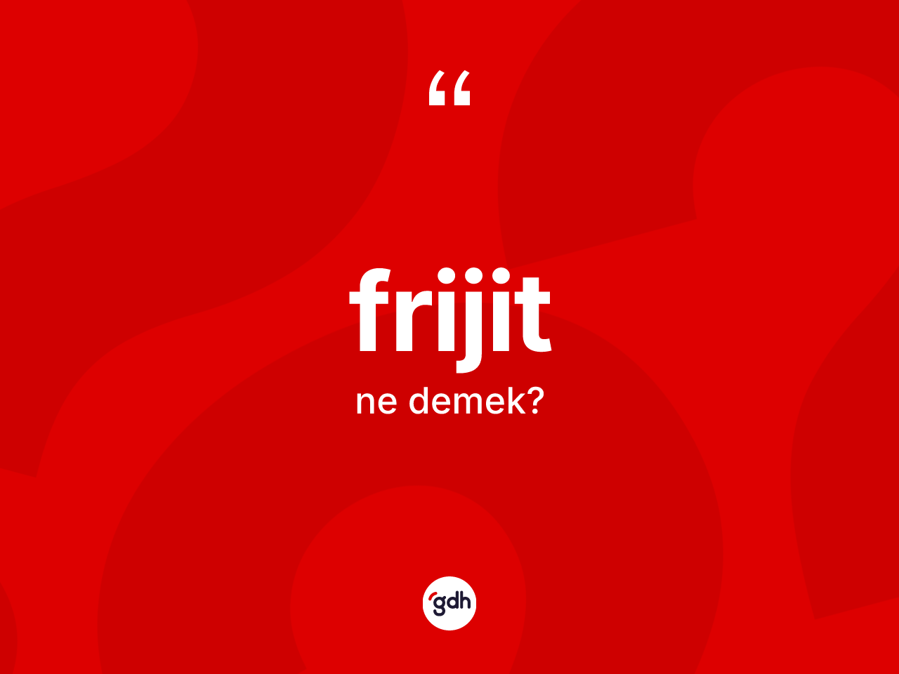 Frijit kelimesi nedir? Frijitin TDK'ya göre anlamı nedir?