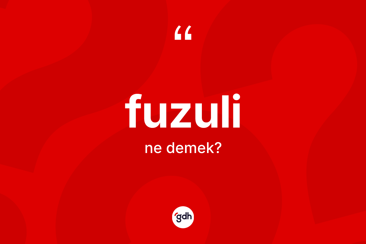 Fuzuli kelimesinin tanımı nedir? Fuzulinin sözlükteki anlamı nedir?