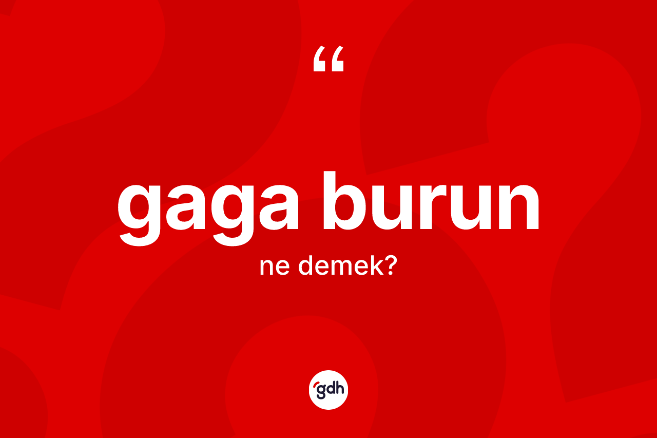 Gaga burun kelimesinin anlamı nedir? Gaga burunun sözlükteki anlamı nedir?