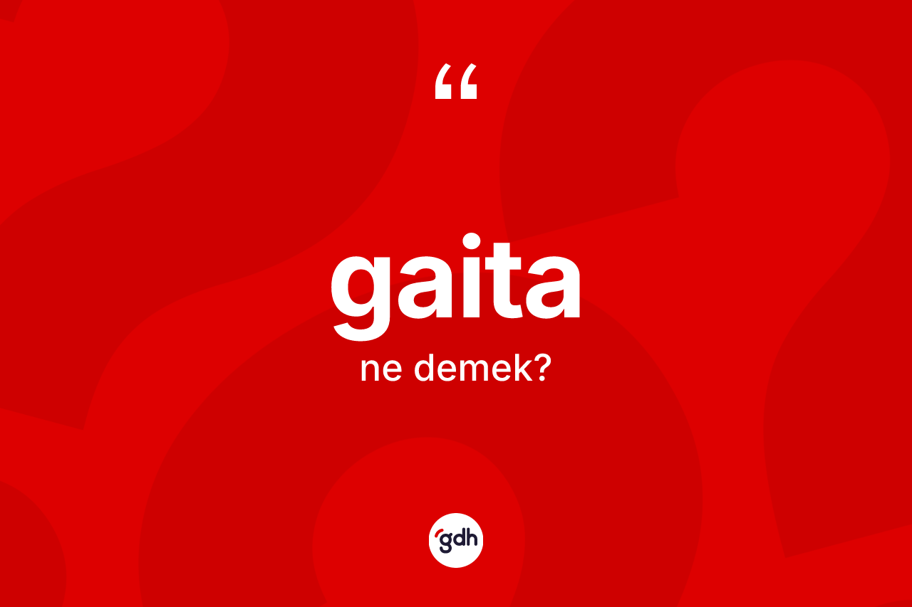 Gaita kelimesi ne demek? Gaitanın TDK'ya göre anlamı nedir?