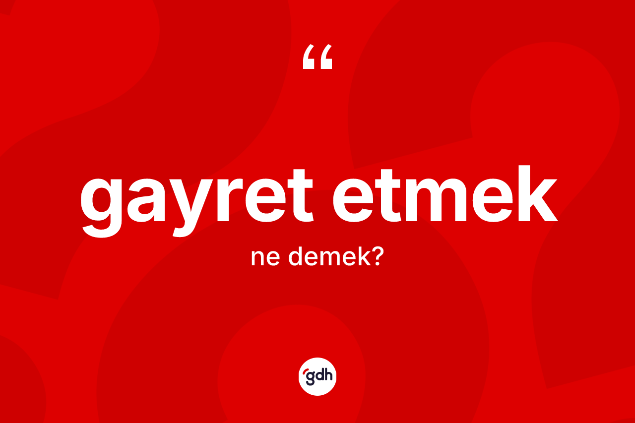 Gayret etmek sözü ne demektir?