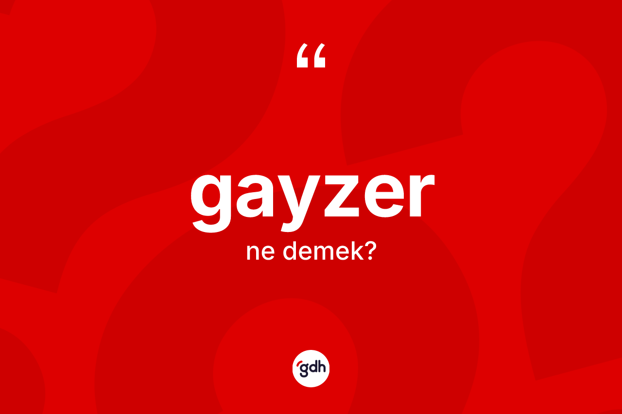 Gayzer kelimesinin anlamı nedir?