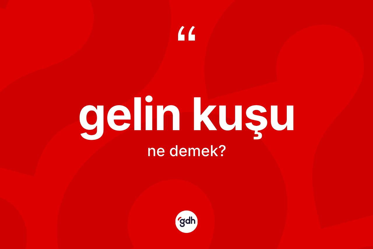 Gelin kuşu kelimesinin anlamı nedir? Gelin kuşu kelimesinin TDK'ya göre açıklaması nedir?