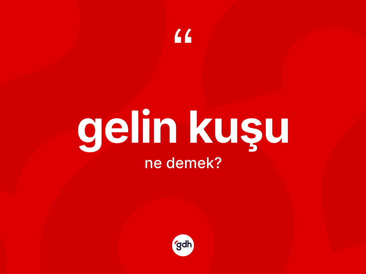 Gelin kuşu kelimesinin anlamı nedir? Gelin kuşu kelimesinin TDK'ya göre açıklaması nedir?