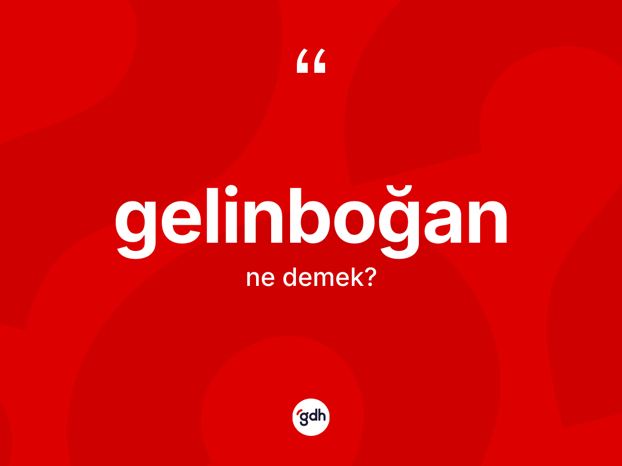 Gelinboğan kelimesinin tanımı nedir? Gelinboğanın TDK'ya göre anlamı nedir?