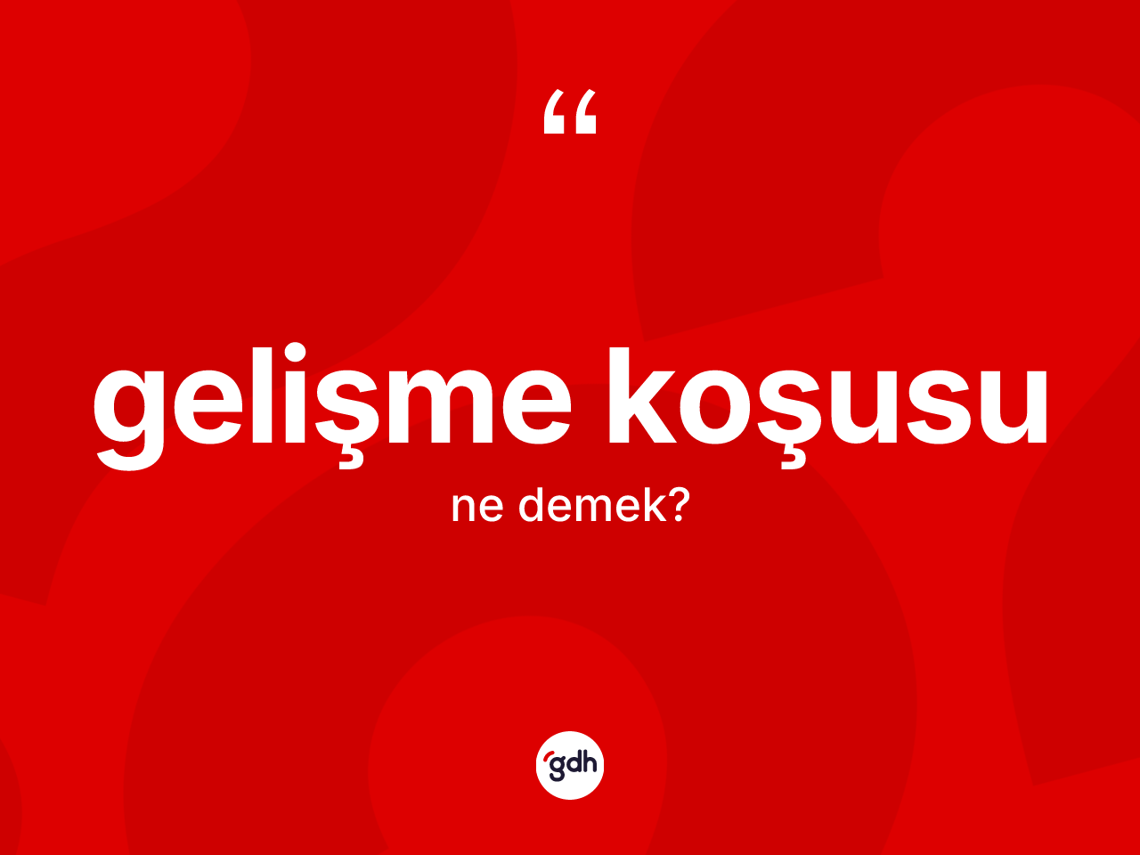 Gelişme koşusu kelimesi ne anlama gelir? Gelişme koşusu kelimesinin TDK'ya göre açıklaması nedir?