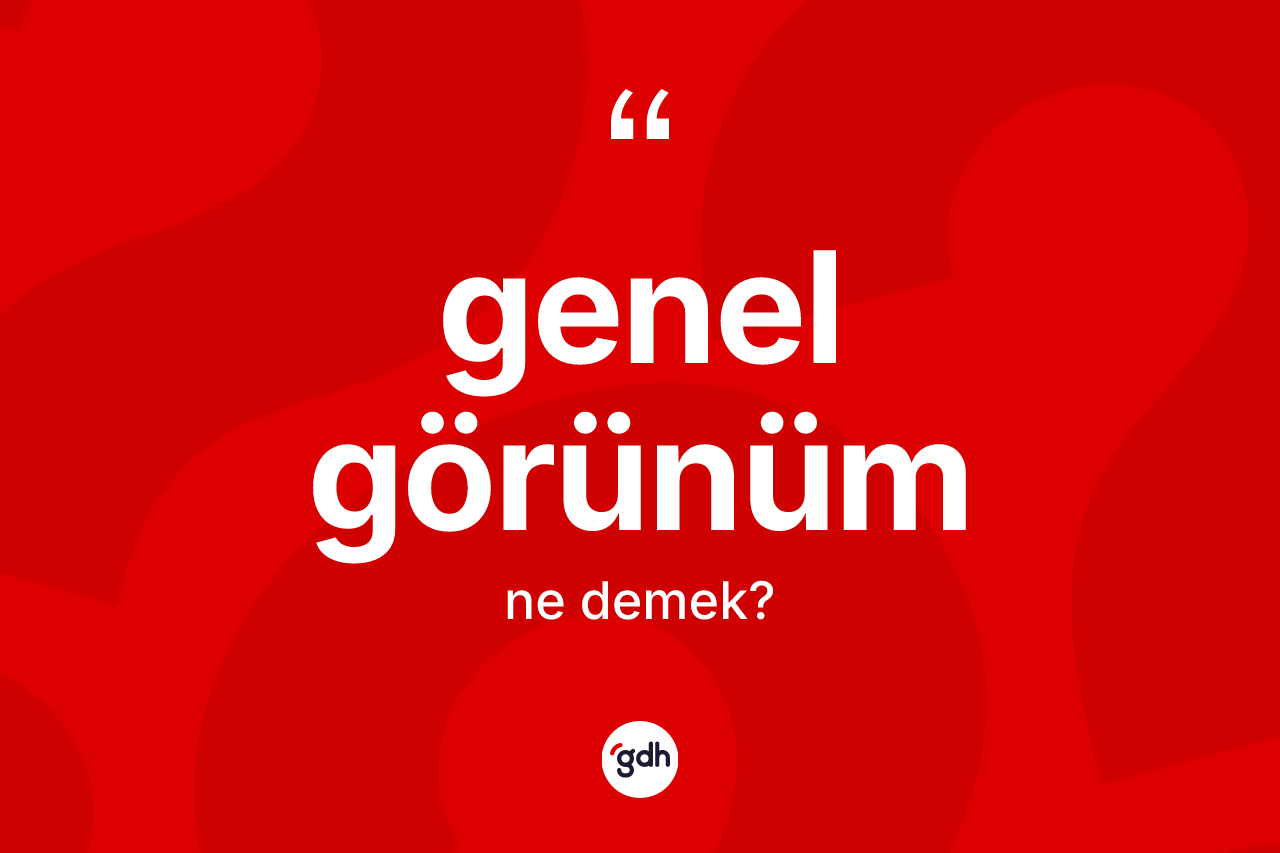 Genel görünüm kelimesinin tanımı nedir? Genel görünüm kelimesinin TDK anlamı nedir?