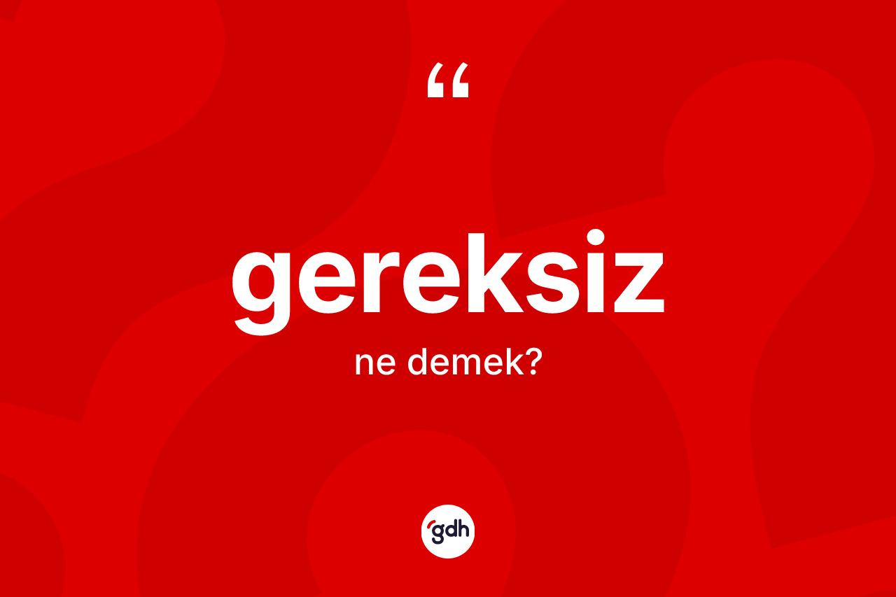 Gereksiz ne demek?