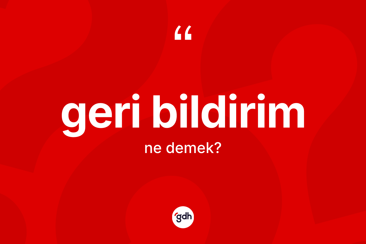 Geri bildirim kelimesi ne demek? Geri bildirim kelimesinin TDK anlamı nedir?