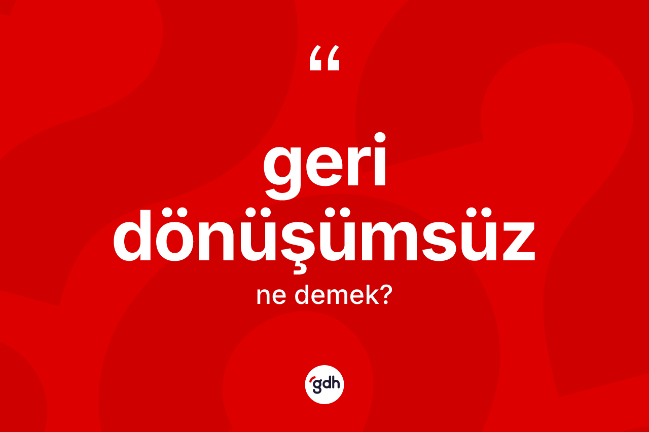 Geri dönüşümsüz ne demek? Geri dönüşümsüzün kısaca tanımı nedir?