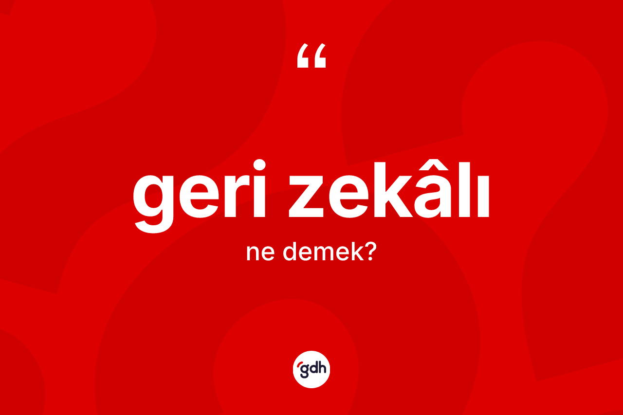 Geri zekâlı kelimesinin tanımı nedir?