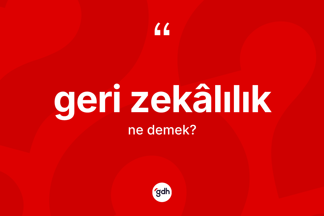 Geri zekâlılık kelimesinin tanımı nedir? Geri zekâlılık kelimesinin kaç farklı anlamı var?