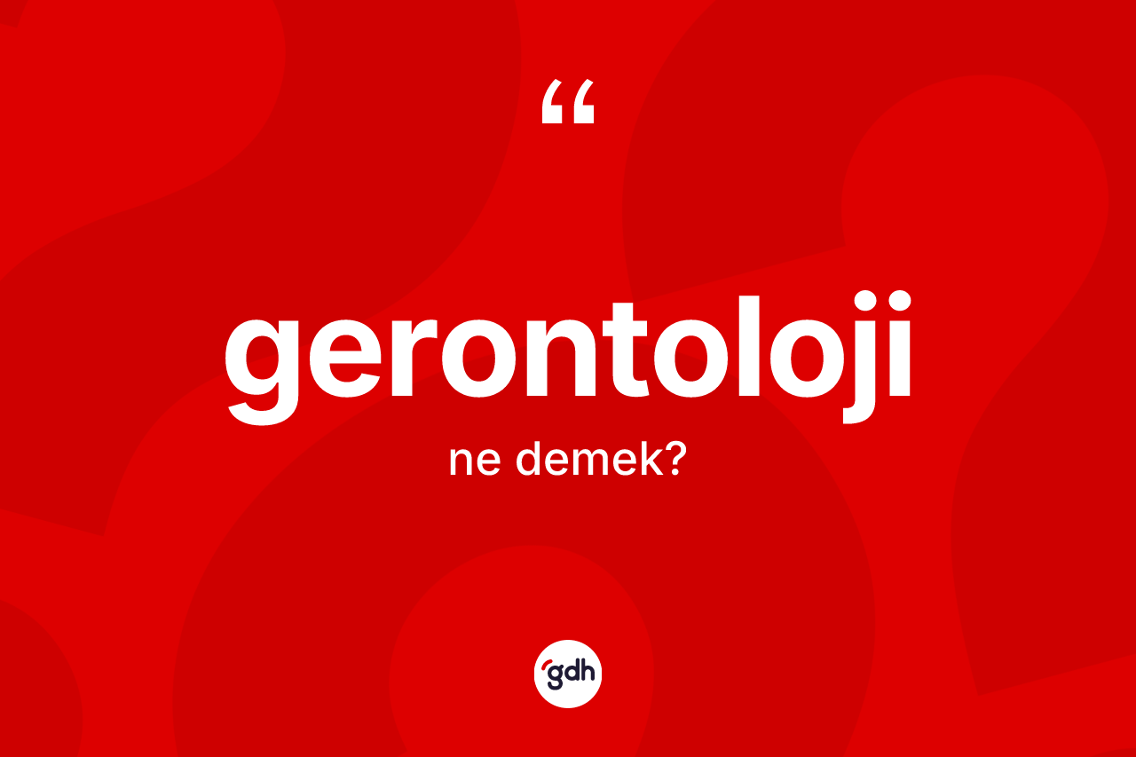 Gerontoloji kelimesi ne anlama gelir? Gerontolojinin TDK'ya göre anlamı nedir?
