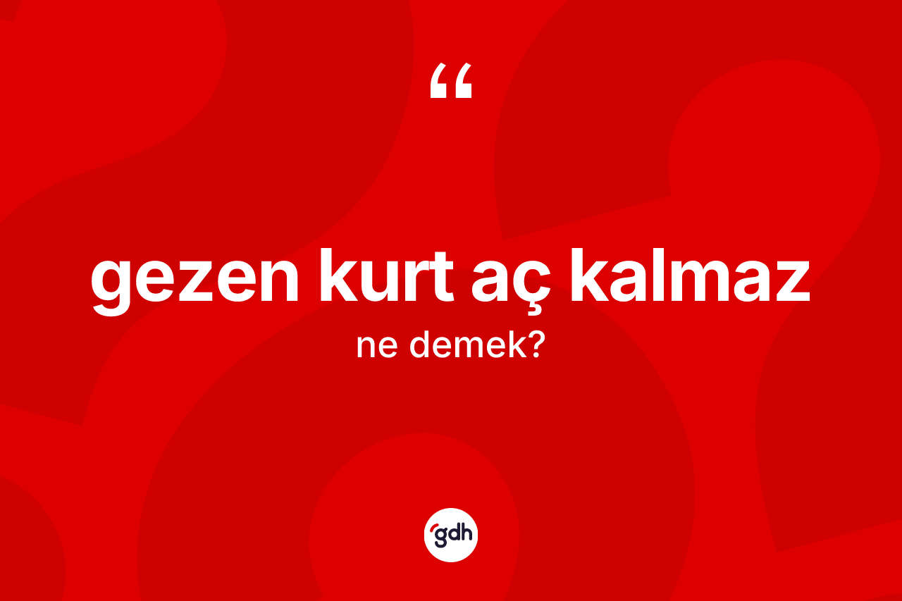 Gezen kurt aç kalmaz nedir?