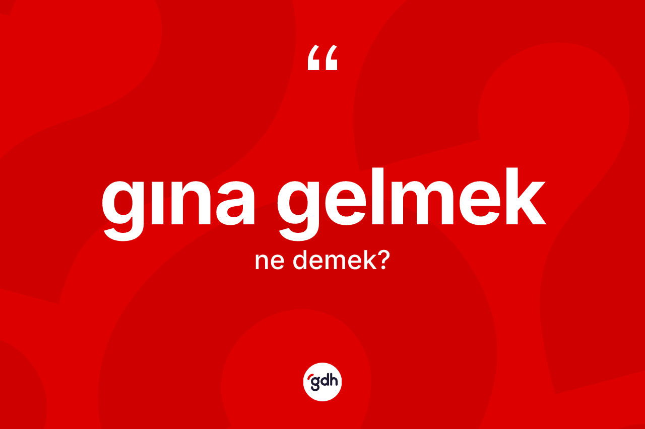 Gına gelmek ifadesinin tanımı nedir?