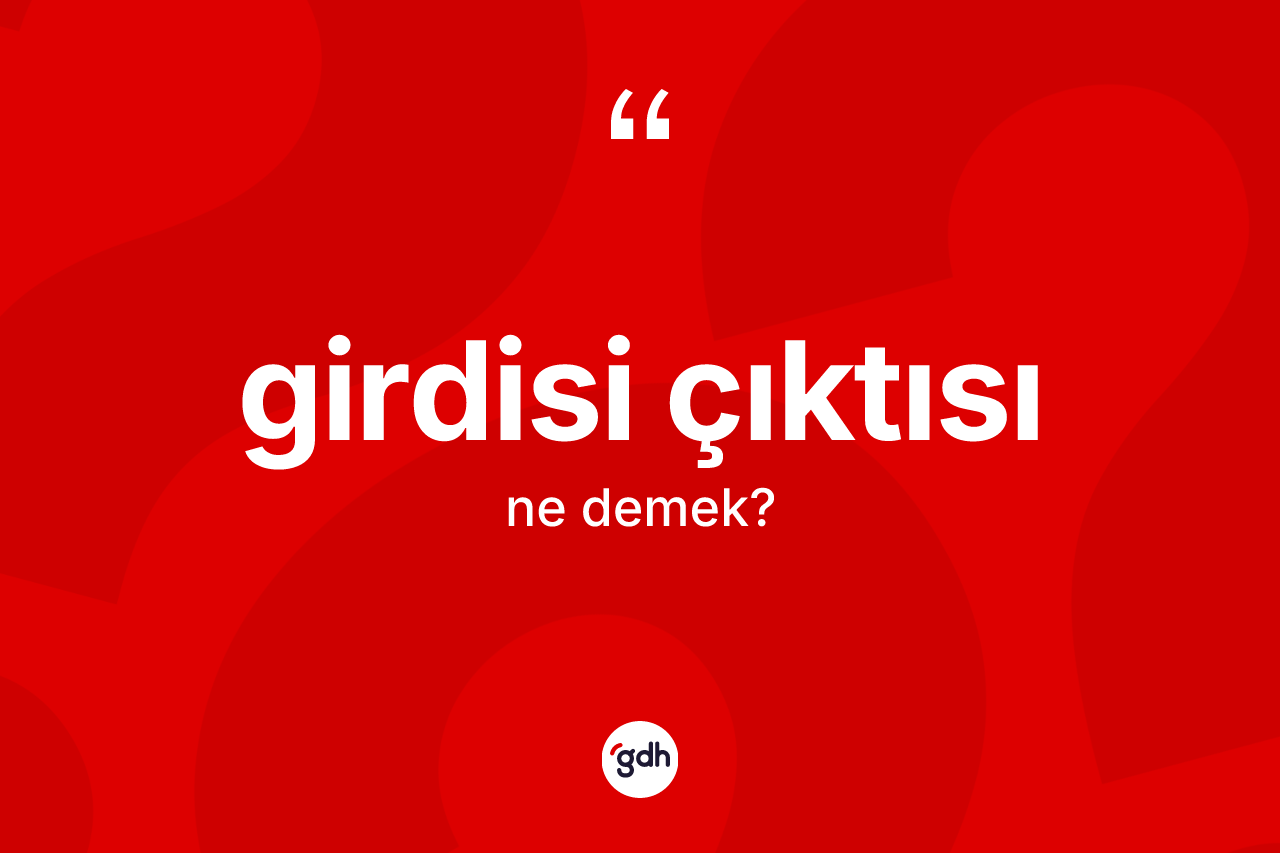 Girdisi çıktısı ne demek?