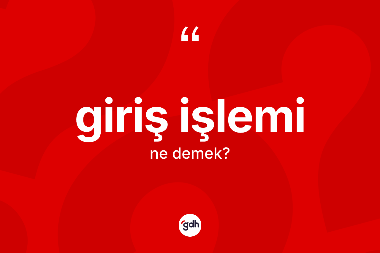 Giriş işlemi ne anlama gelir? Giriş işlemi kelimesinin TDK anlamı nedir?