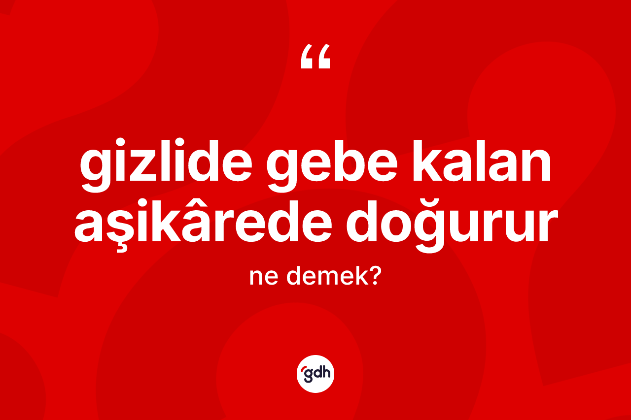 Gizlide gebe kalan aşikârede doğurur ne demek? Gizlide gebe kalan aşikârede doğurur ifadesinin TDK'ya göre açıklaması nedir?