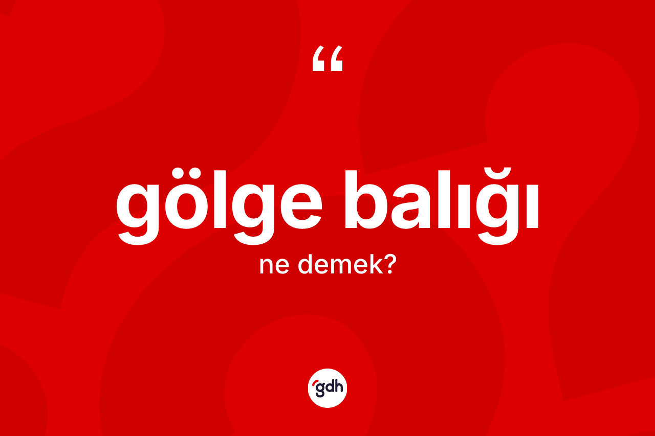 Gölge balığı kelimesinin tanımı nedir? Gölge balığı kelimesinin TDK anlamı nedir?
