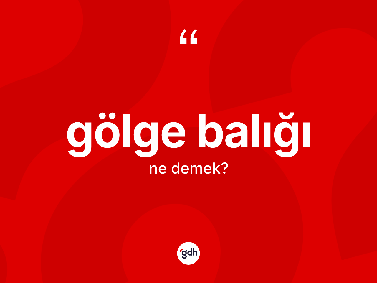 Gölge balığı kelimesinin tanımı nedir? Gölge balığı kelimesinin TDK anlamı nedir?