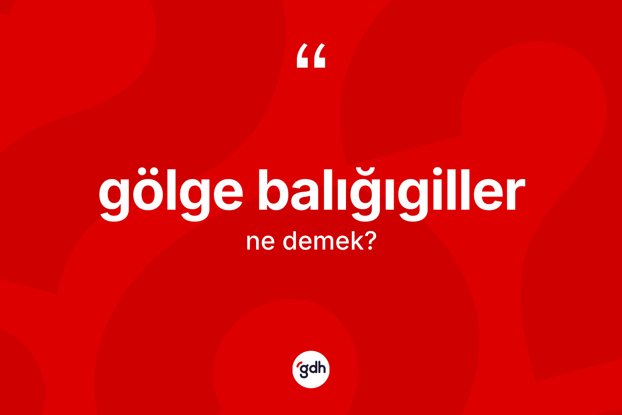 Gölge balığıgiller kelimesi nedir? Gölge balığıgiller kelimesinin kaç farklı anlamı var?
