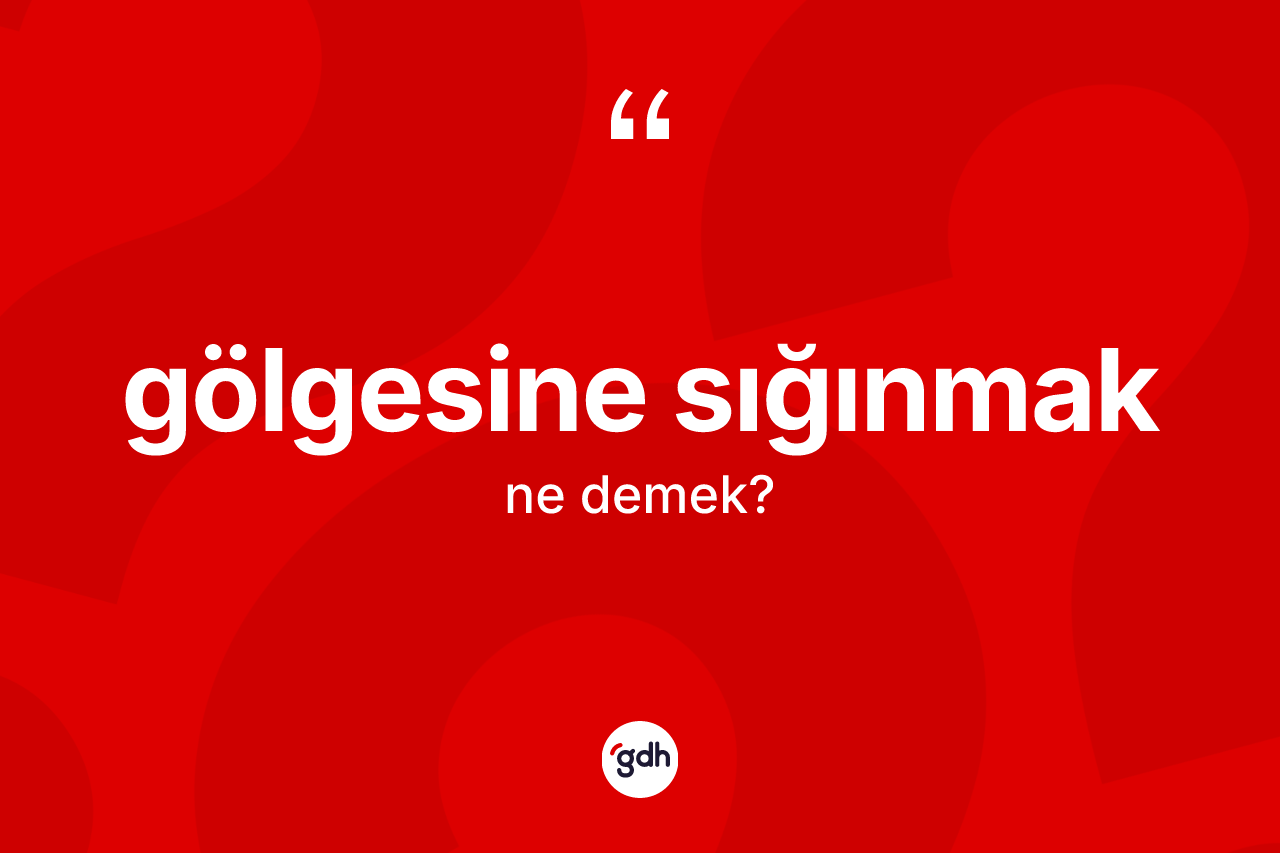 Gölgesine sığınmak ifadesinin kısaca anlamı nedir? Gölgesine sığınmak ifadesinin TDK'ya göre açıklaması nedir?