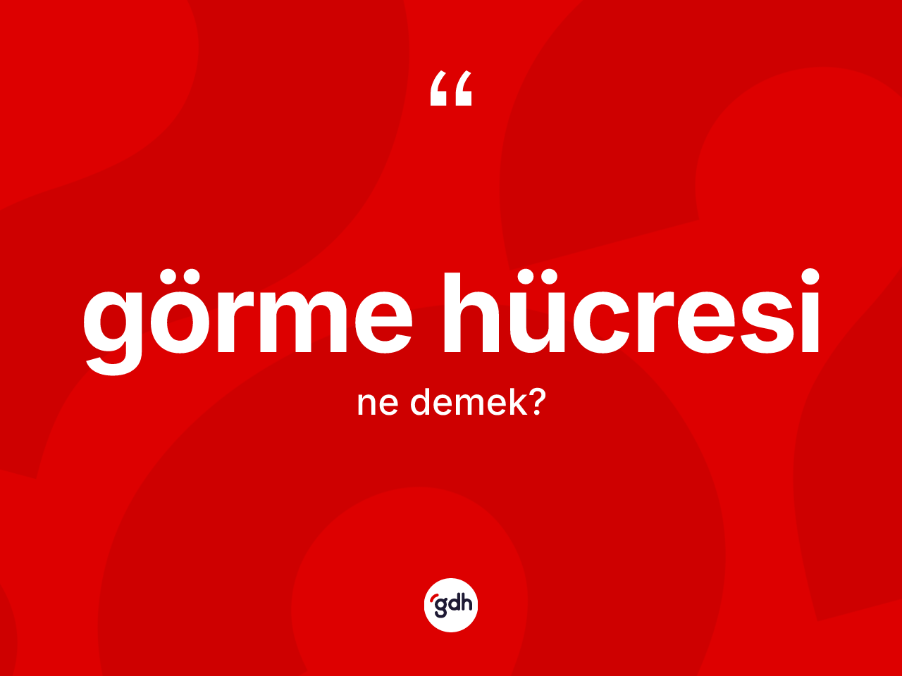 Görme hücresi kelimesi ne anlama gelir? Görme hücresi kelimesinin TDK anlamı nedir?
