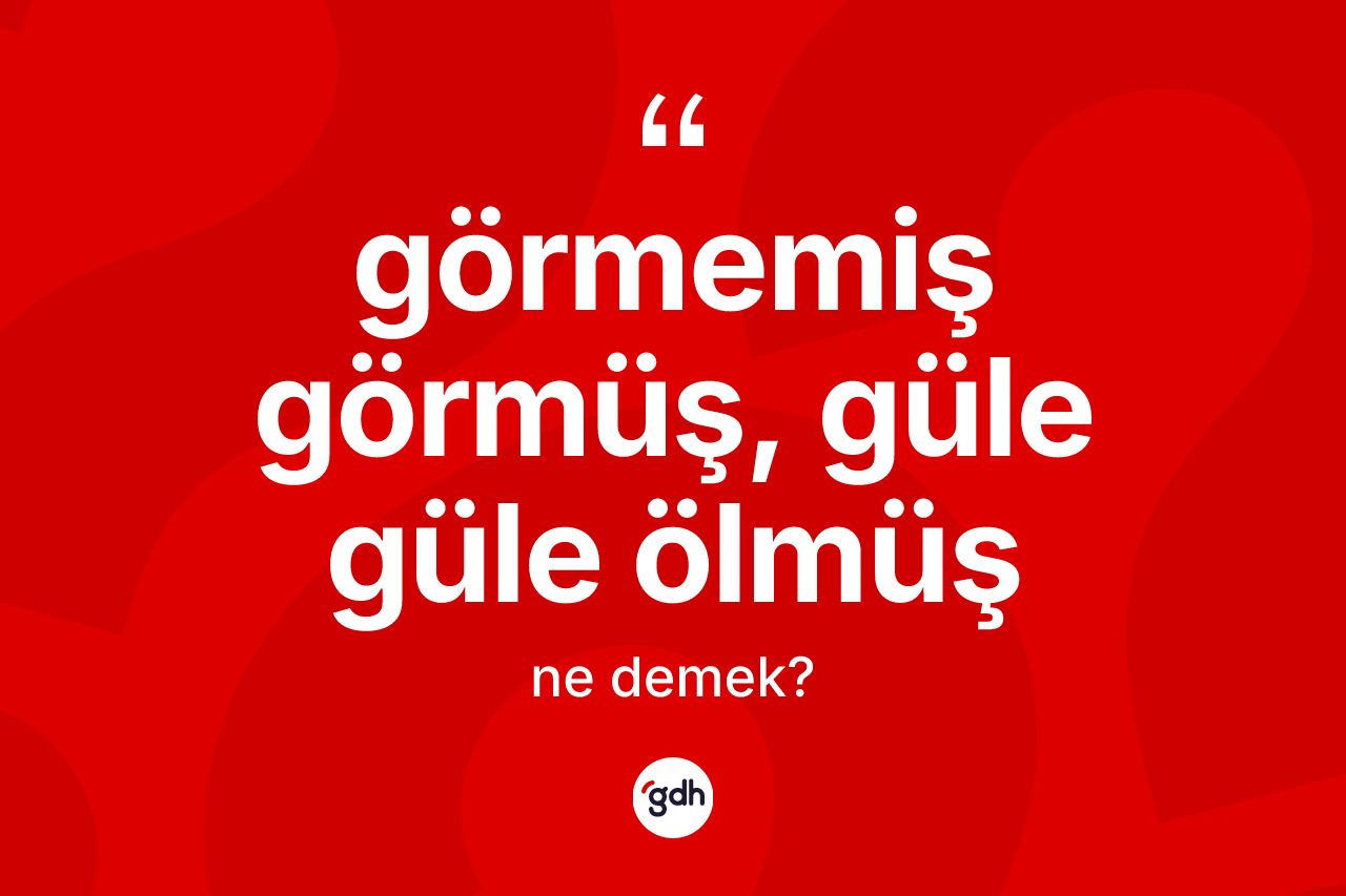Görmemiş görmüş, güle güle ölmüş ifadesi ne demek? Görmemiş görmüş, güle güle ölmüş sözünün TDK'ya göre anlamı nedir?