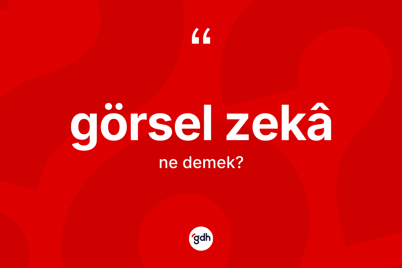 Görsel zekâ ne anlama gelir? Görsel zekâ kelimesinin TDK'ya göre açıklaması nedir?