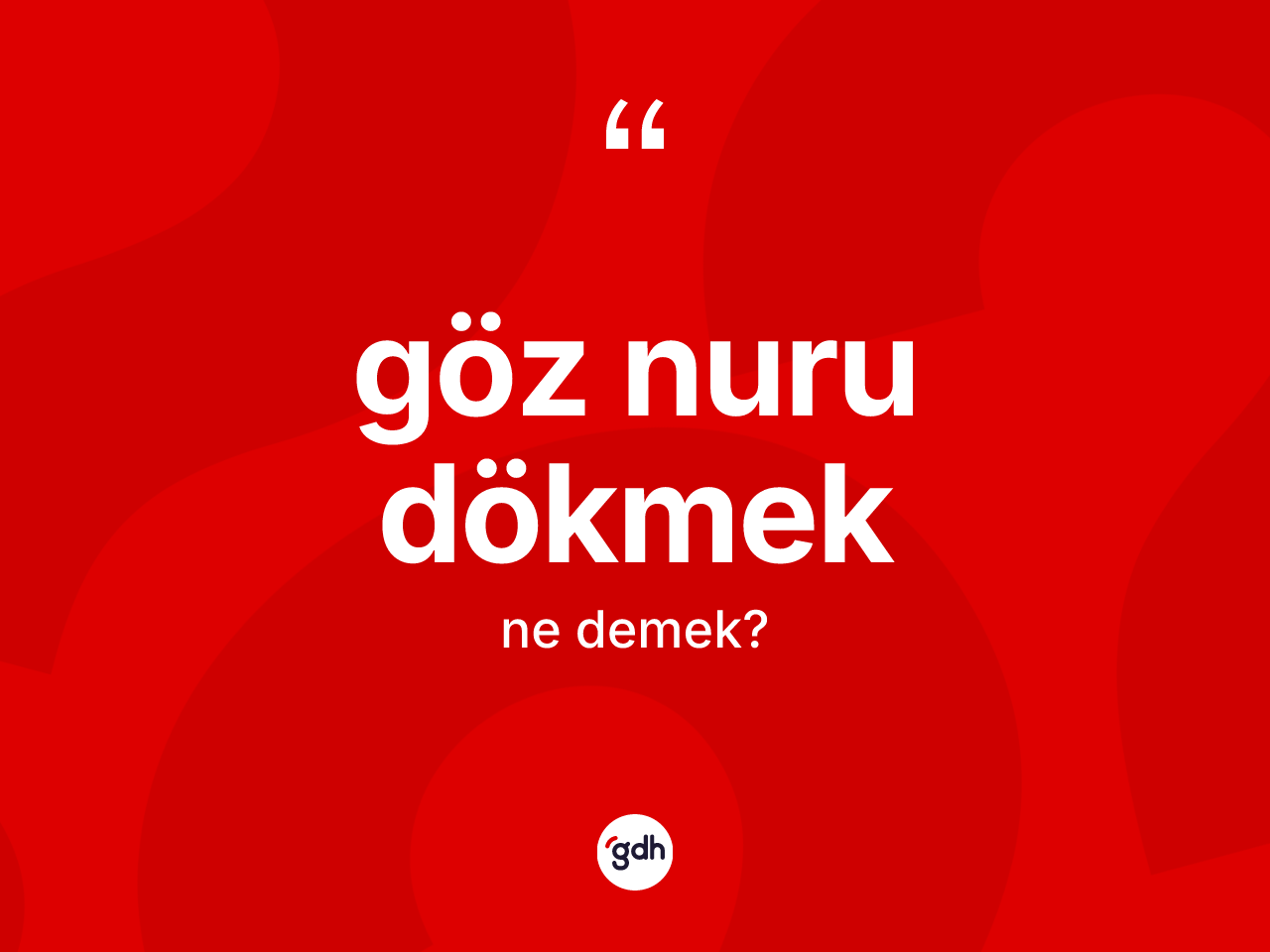 Göz nuru dökmek ifadesi ne anlama gelir? Göz nuru dökmek ifadesinin TDK'ya göre açıklaması nedir?