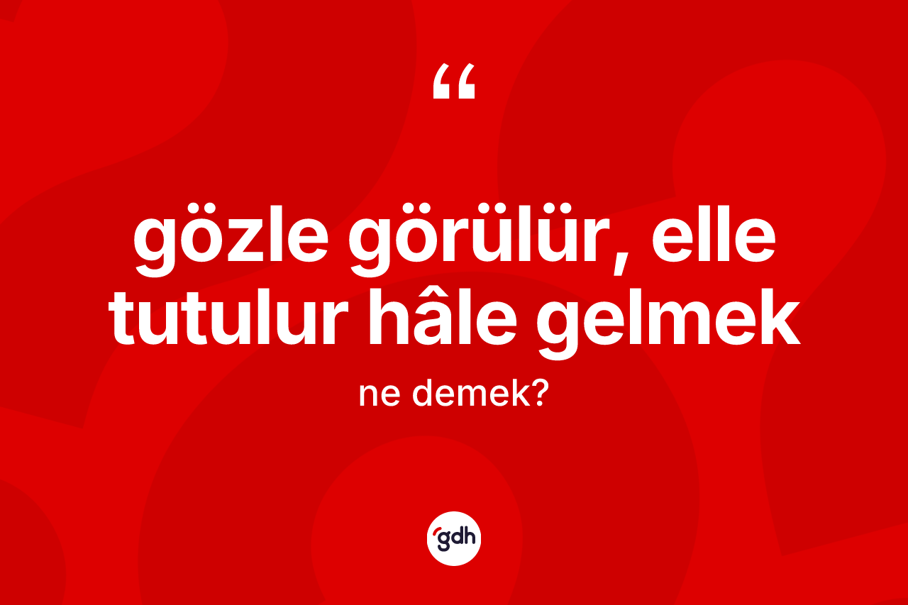 Gözle görülür, elle tutulur hâle gelmek sözü ne demek? Gözle görülür, elle tutulur hâle gelmek ifadesi nerede kullanılır?