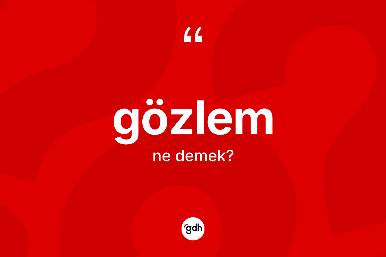 Gözlem ne demek?
