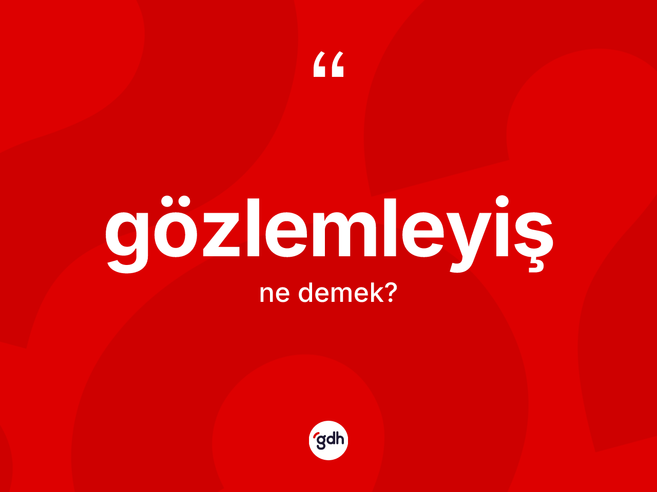 Gözlemleyiş kelimesi nedir? Gözlemleyişin TDK'ya göre anlamı nedir?