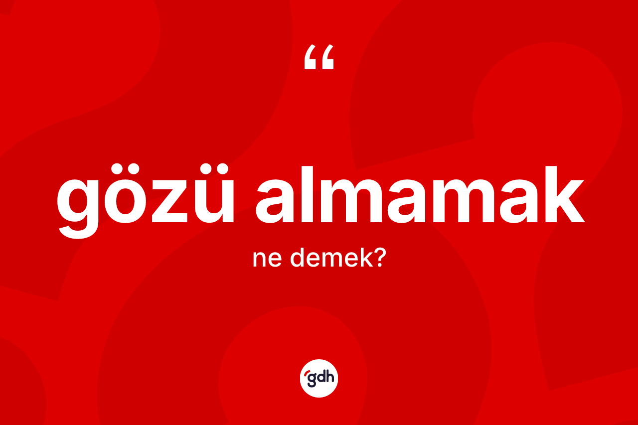 Gözü almamak ifadesinin tanımı nedir? Gözü almamak sözü nerede kullanılır?