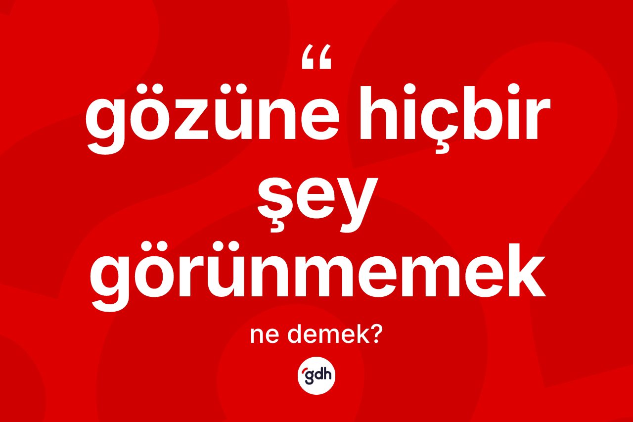 Gözüne hiçbir şey görünmemek ifadesi neyi anlatır? Gözüne hiçbir şey görünmemek ifadesinin TDK açıklaması nedir?