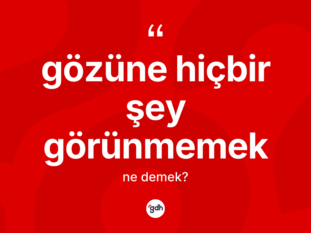 Gözüne hiçbir şey görünmemek ifadesi neyi anlatır? Gözüne hiçbir şey görünmemek ifadesinin TDK açıklaması nedir?