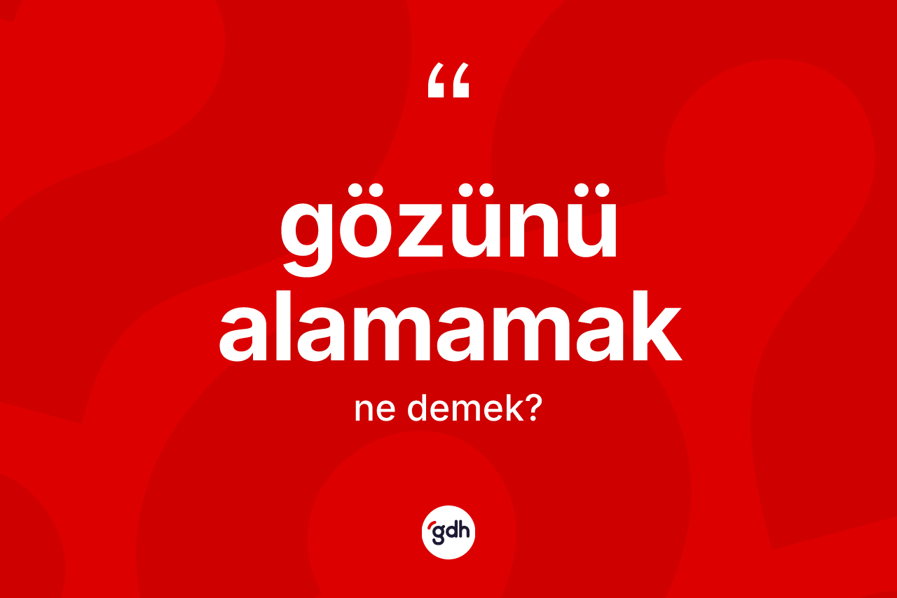 Gözünü alamamak ifadesinin kısaca anlamı nedir?