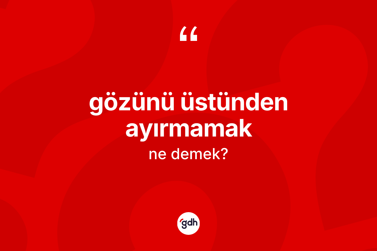 Gözünü üstünden ayırmamak ifadesinin kısaca anlamı nedir?