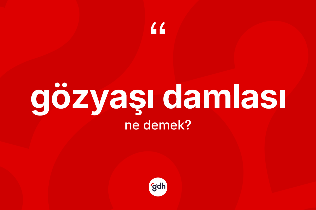 Gözyaşı damlası kelimesi ne demek? Gözyaşı damlasının sözlükteki anlamı nedir?