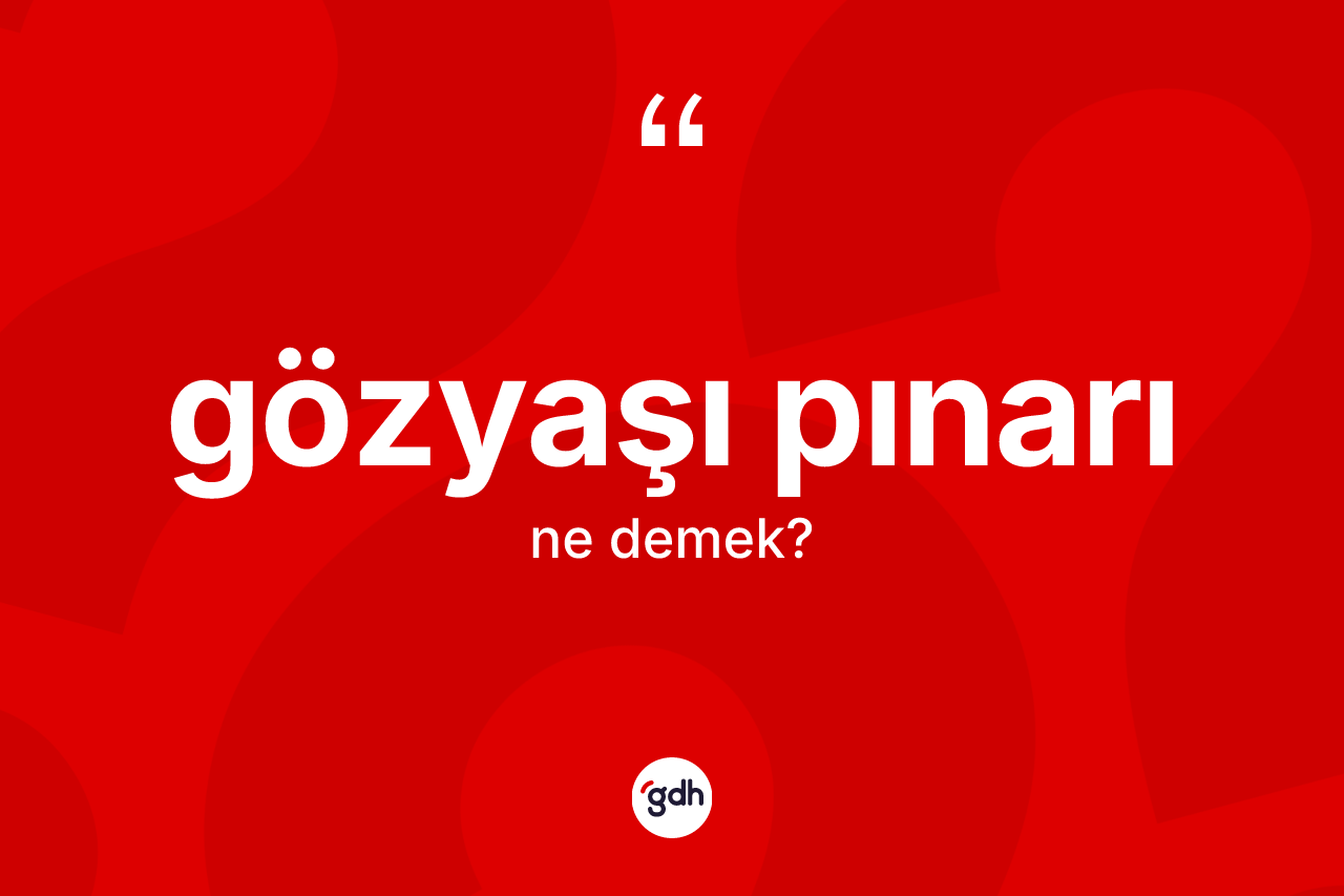 Gözyaşı pınarı kelimesinin sözlükteki tanımı nedir? Gözyaşı pınarı kelimesinin özellikleri nelerdir?