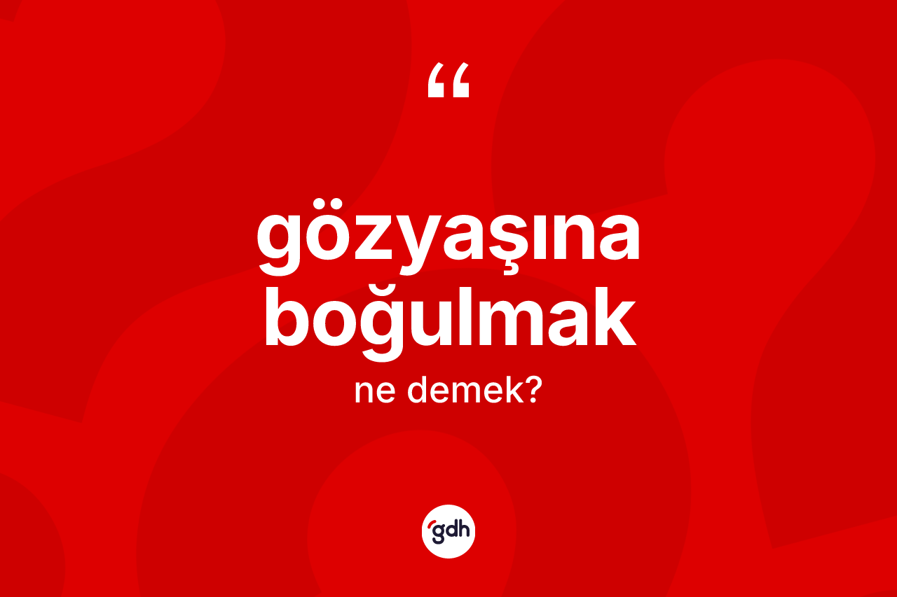 Gözyaşına boğulmak ifadesinin sözlükteki anlamı nedir? Gözyaşına boğulmak sözünün TDK açıklaması nedir?